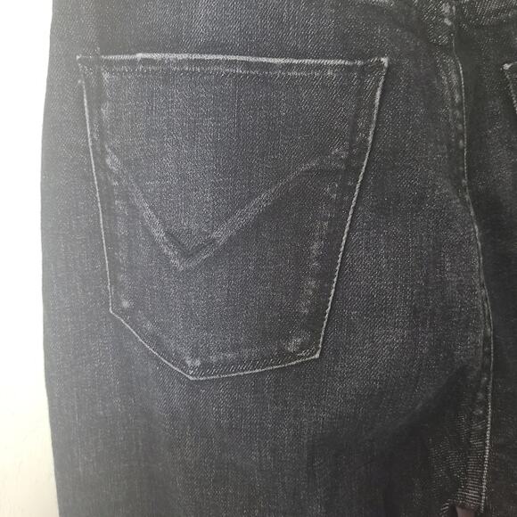Hudson Jeans Holly High Waist Black Denim Straight Jeans Split Side Slit Size 25 - Picture 8 of 12
